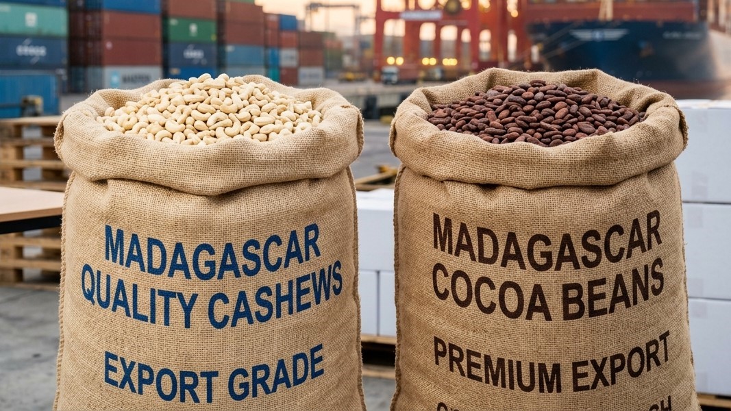 Raw Cashew Nuts and Cocoa Beans